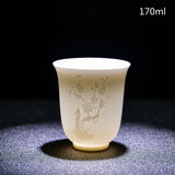 Chinese Three-dimensional White Porcelain Tea Cup