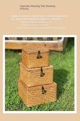 Seaweed Woven Storage Box with Cover
