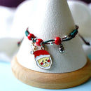 Christmas Pendant Charm Bracelet With Adjustable Rope.