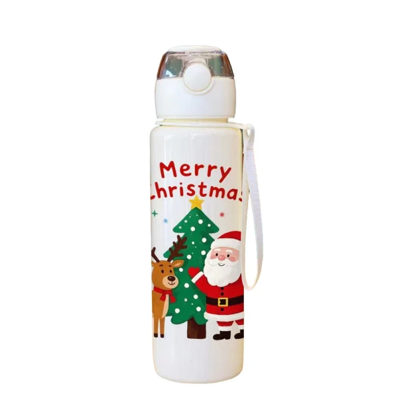 3D Printed 700ml Christmas Water Bottle With Plastic Water Cup