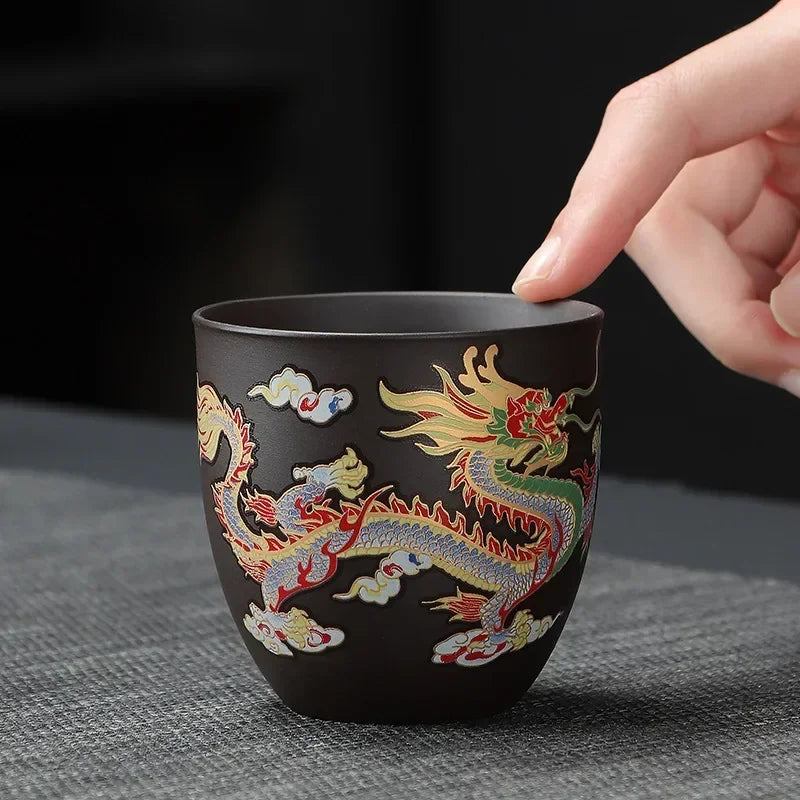1pcs Tea Cup Changes Color In Hot Water To Dragon Or Phoenix