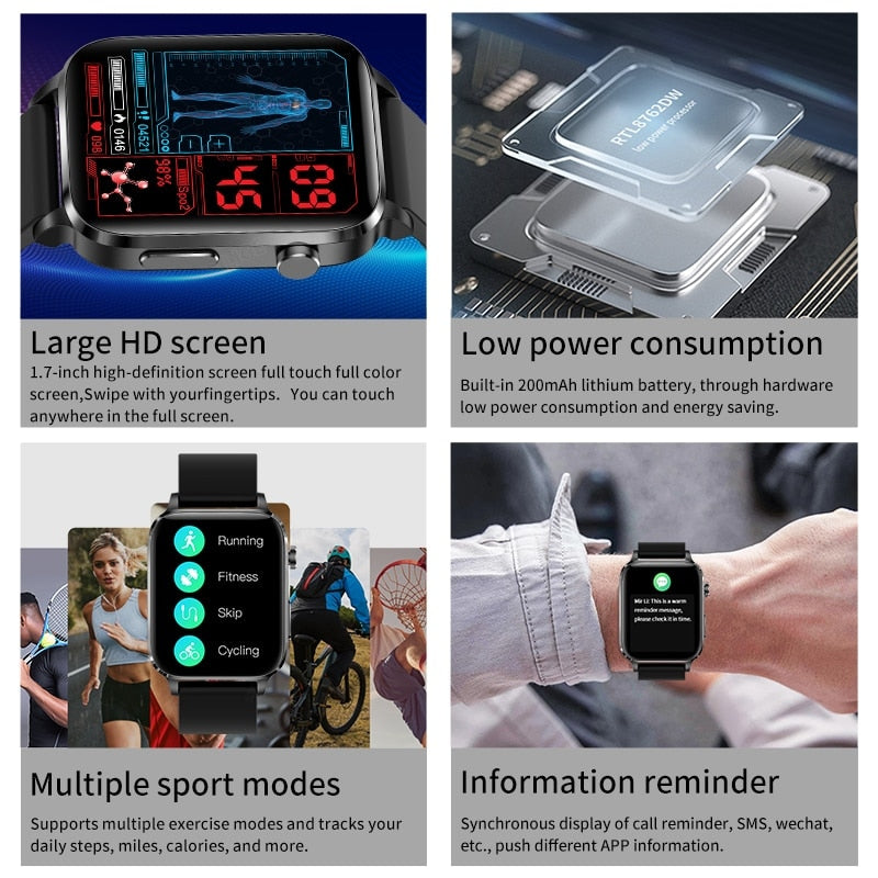 Men's 2023 New Smart Watch. Healthy monitor for your heart rate, hypertension, hyperglycemia. multi sport modes. AND many more purposes.