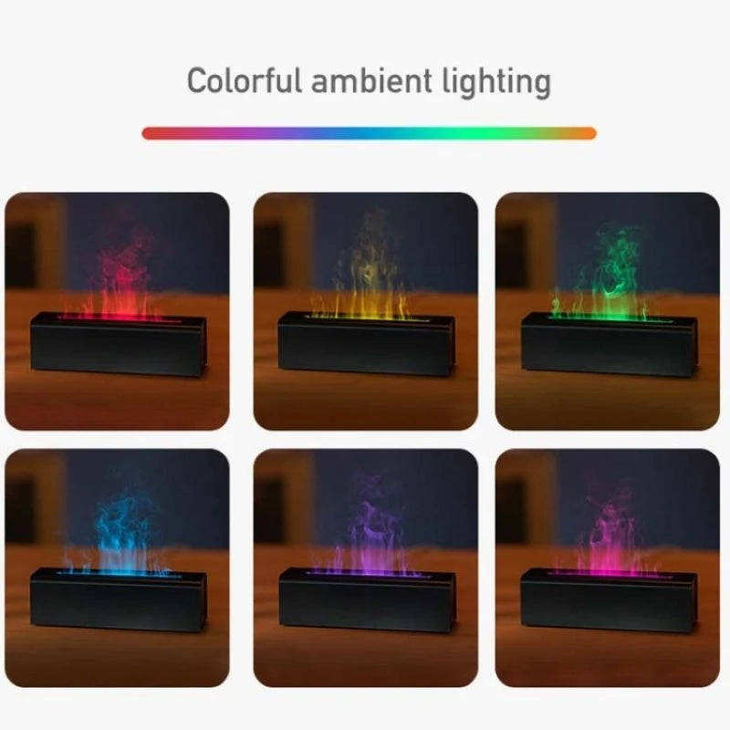 USB Realistic Fire Flame Aromatherapy cool Mist Or Essential Oil Diffuser