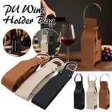 PU Leather Double Layer Reusable Wine Bag