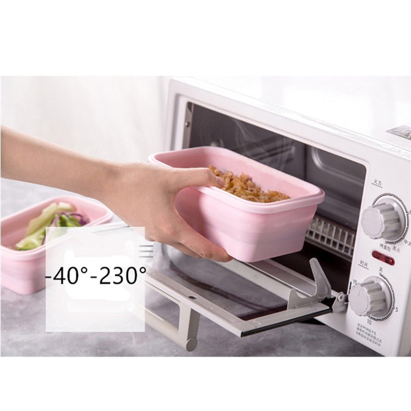 4 Pcs Collapsible Silicone Microwave Food Container.