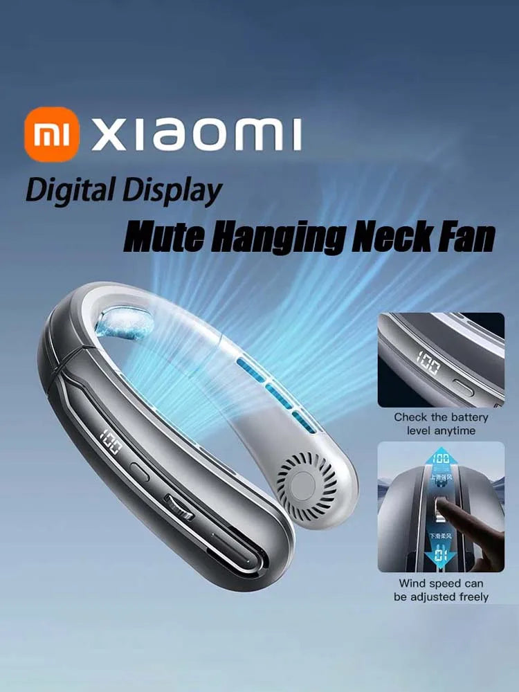 Xiaomi 8000mAh USB Rechargeable LED Digital Display Neck Fan