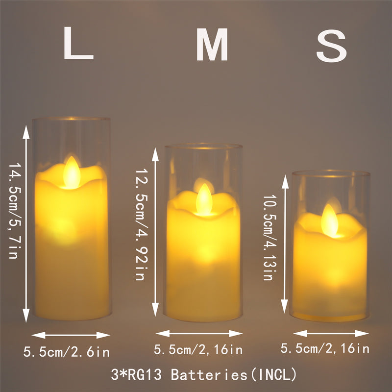 6Pcs Led Flameless Acrylic Battery Candles.