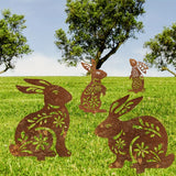 Outdoor Rustic Metal Garden Rabbit