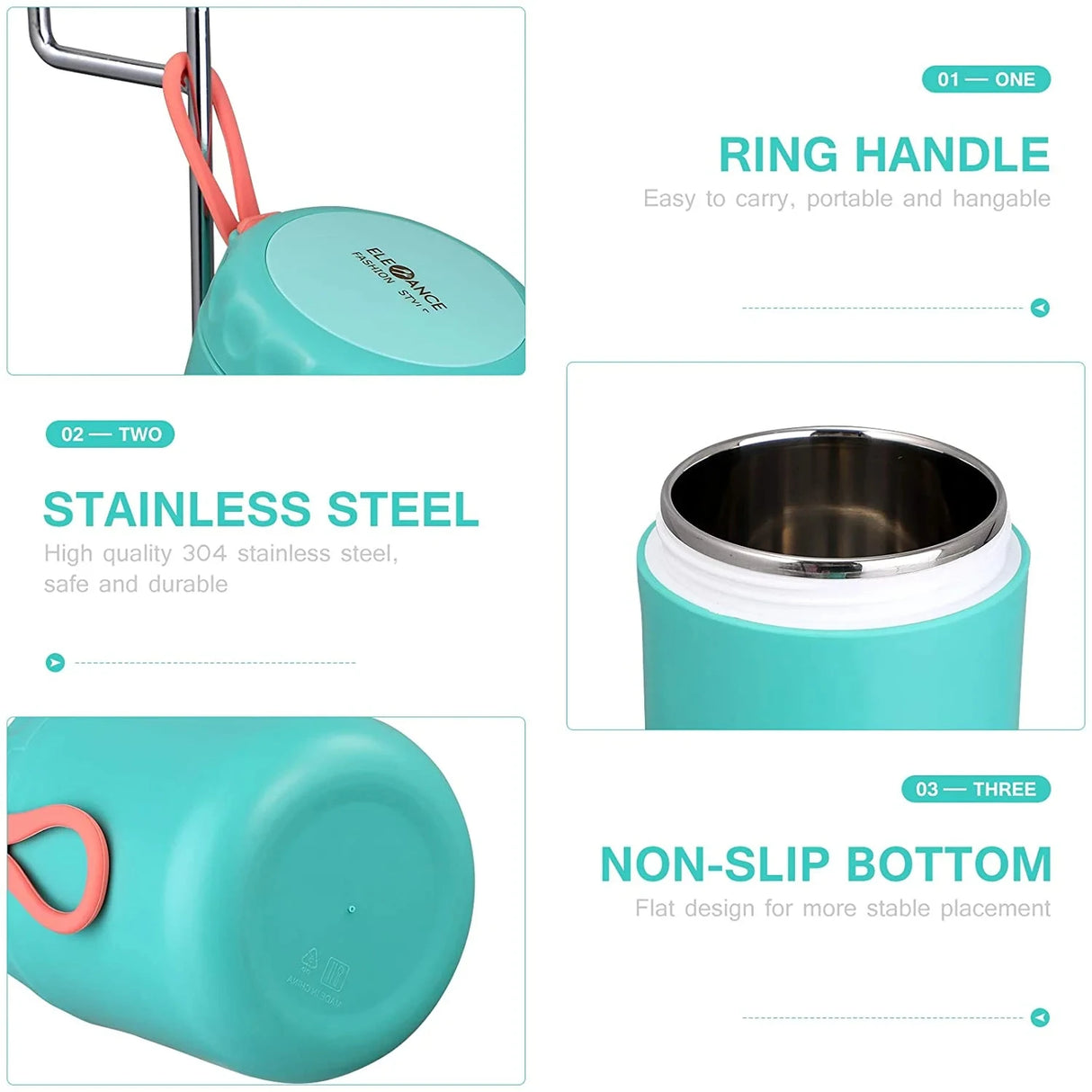 Stainless Steel Insulated Vacuum Cup With Spoon