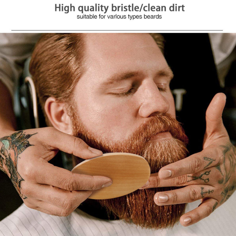 2pcs/set Boar Bristle Natural Beard Brush