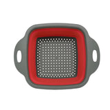 Foldable Square Vegetable Fruit Strainer Basket with Handle