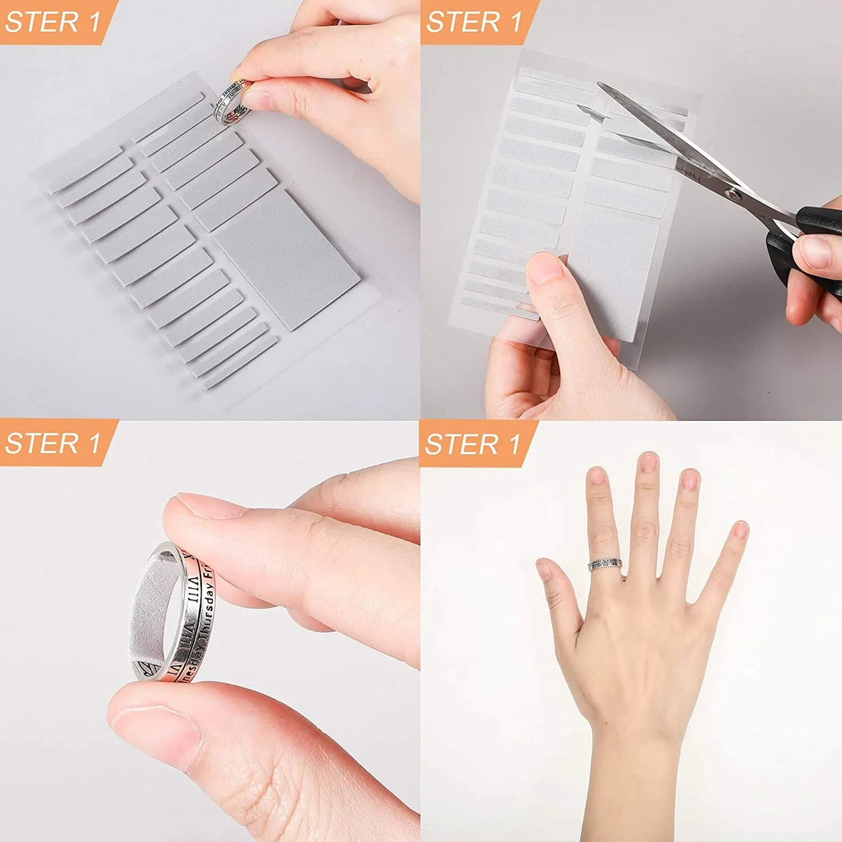 Silicone Transparent Or Color Ring Size Adjustment Adhesive.