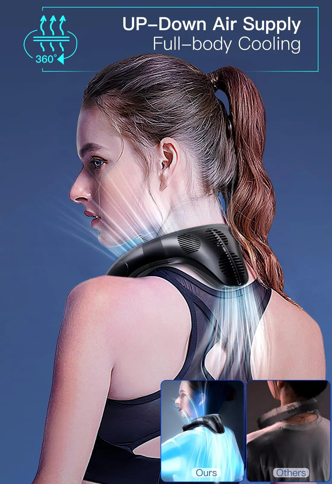Rechargeable Semiconductor Bladeless Turbo Neck Fan