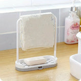 1PC Plastic Kitchen Towel Storage Rack With Sponge Drain Shelf