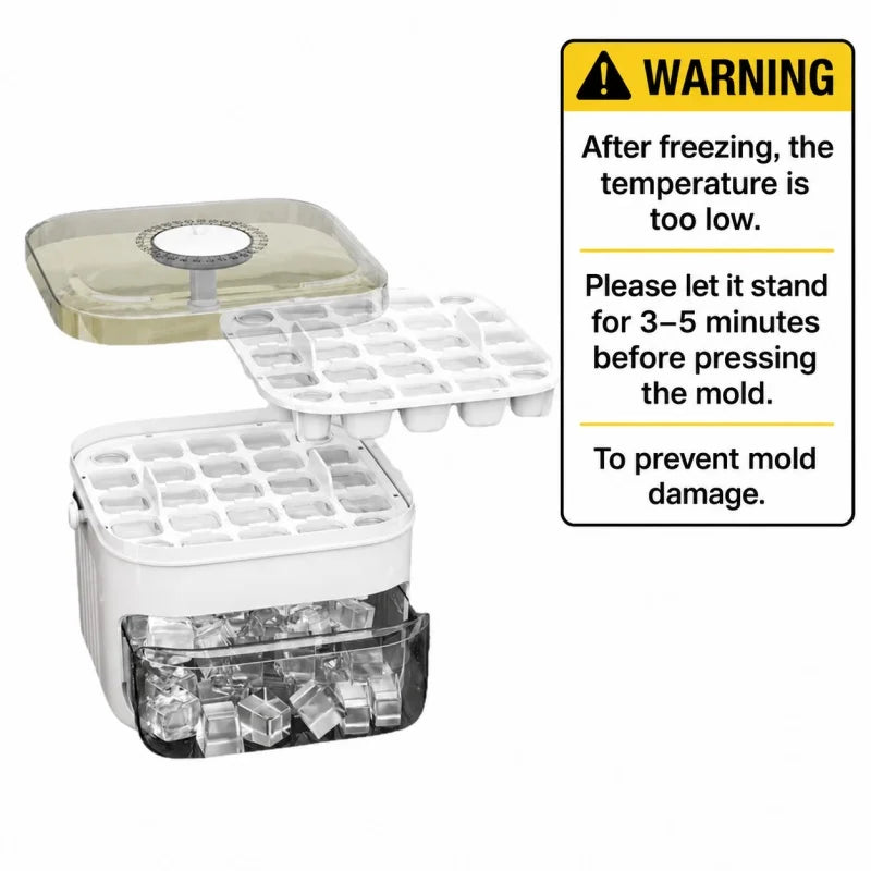 50-cube Double-layer Ice Cube Machine With Easy-To-Press Lid