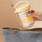 430ML Glass Cup With Lid And Spoon Great For Breakfast Oats Or Salad Cups
