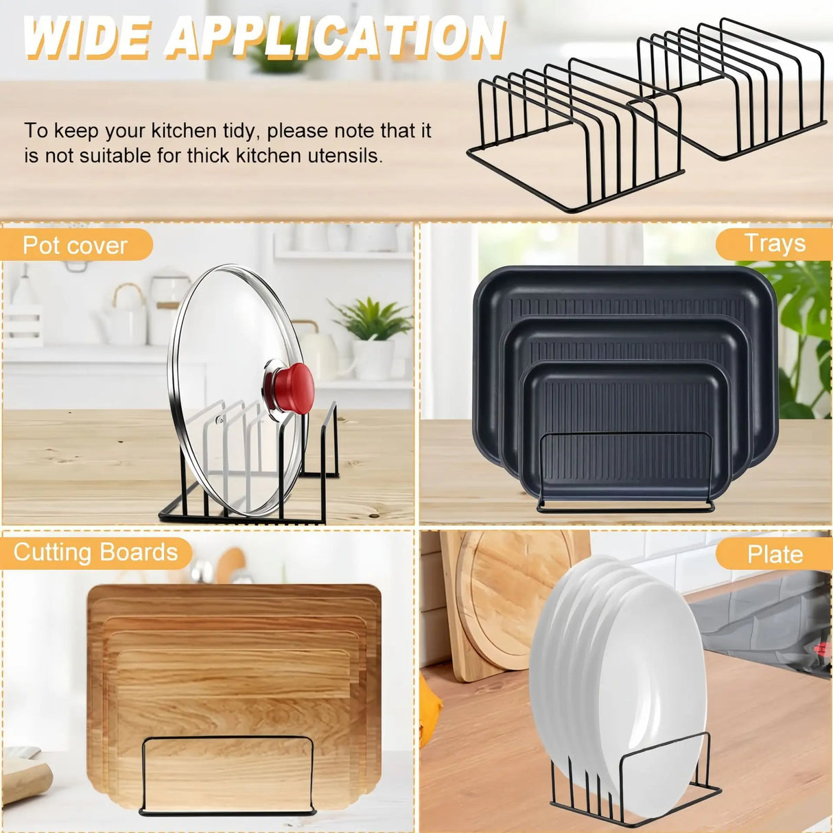 5-Tier  Carbon Steel Kitchen Cutting Board Or Pot Lid Rack