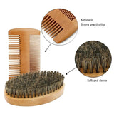 2pcs/set Boar Bristle Natural Beard Brush