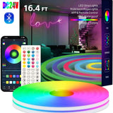 10M 20M 30M LED RGB Neon Flexible Waterproof\Bluetooth DC 24V Light Strip