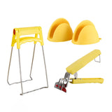 4 PCS Stainless Steel Hot Plate Gripper Set With Silicone Pinch Grips Oven Mitts