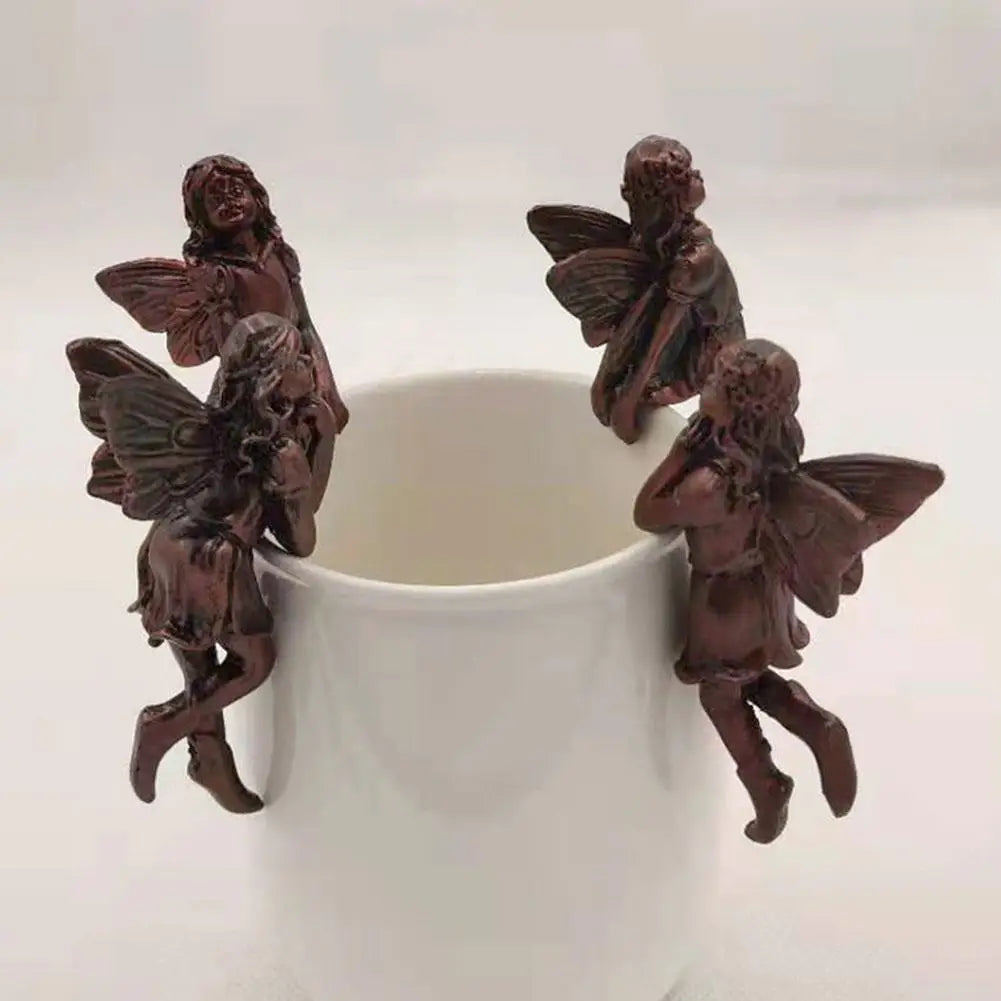 Mini Resin Fairy Hanging Basket Decoration   A