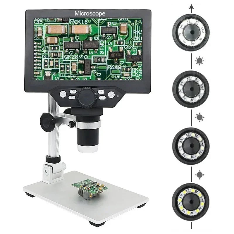 LCD 1600X 1200X 600X Digital Soldering Microscope USB Portable 9" 7" 4.3" Video Phone Repair