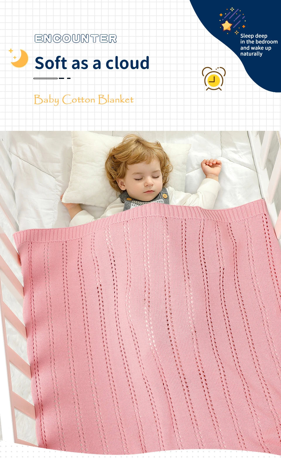 Vertical Stripes Solid Color Baby Cotton Blankets