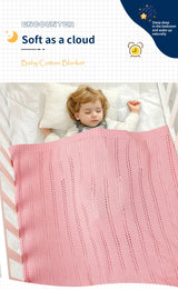 Vertical Stripes Solid Color Baby Cotton Blankets