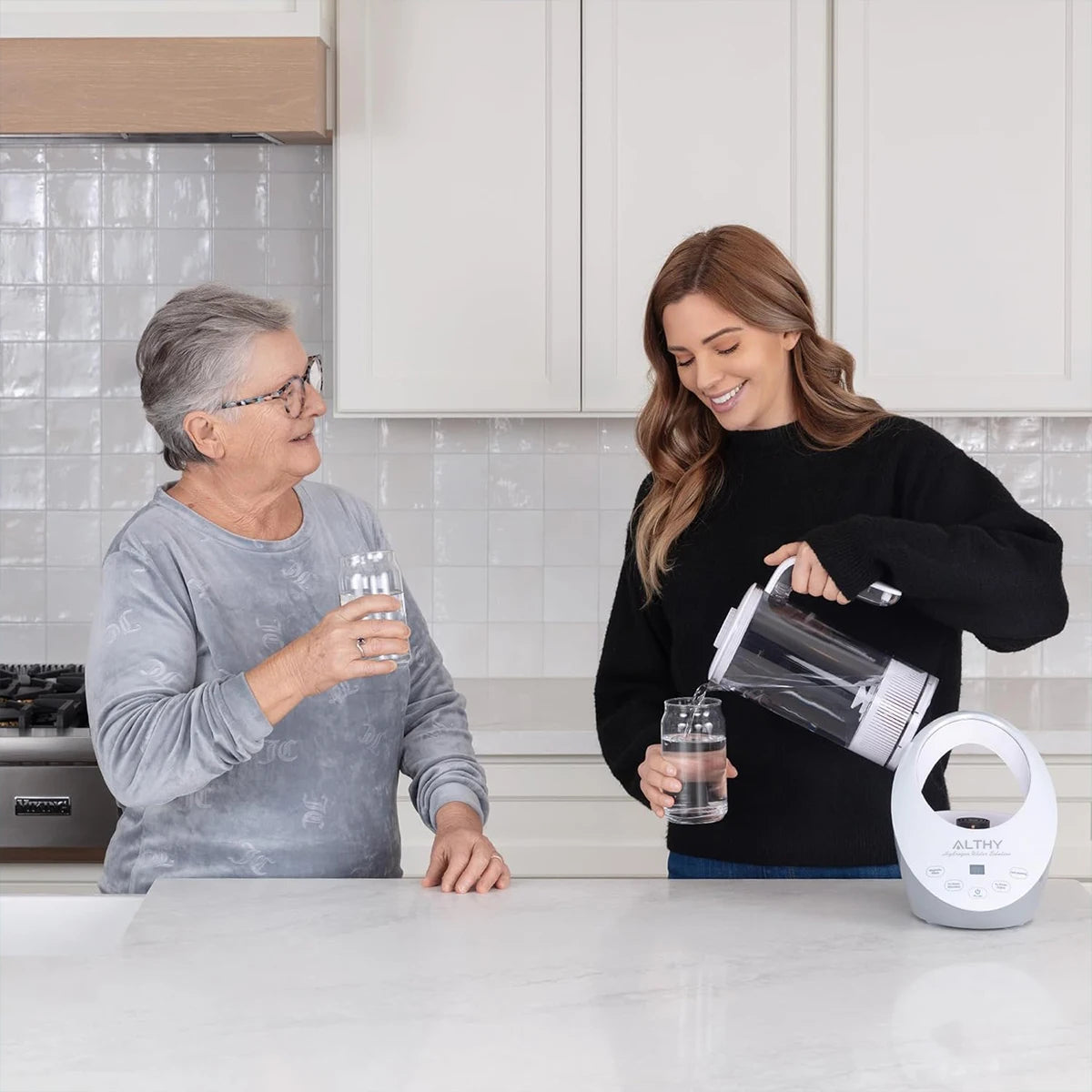 ALTHY SPE PEM  Hydrogen Generator Water Pitcher with PH Calcium Sulfite filter