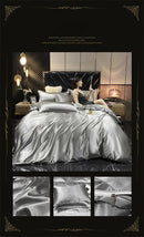 Satin High-end Blending Natural Mulberry Silky Duvet Cover Bedding Sets.