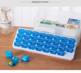 Portable 31 Days Medicine Box With Detachable Compartments