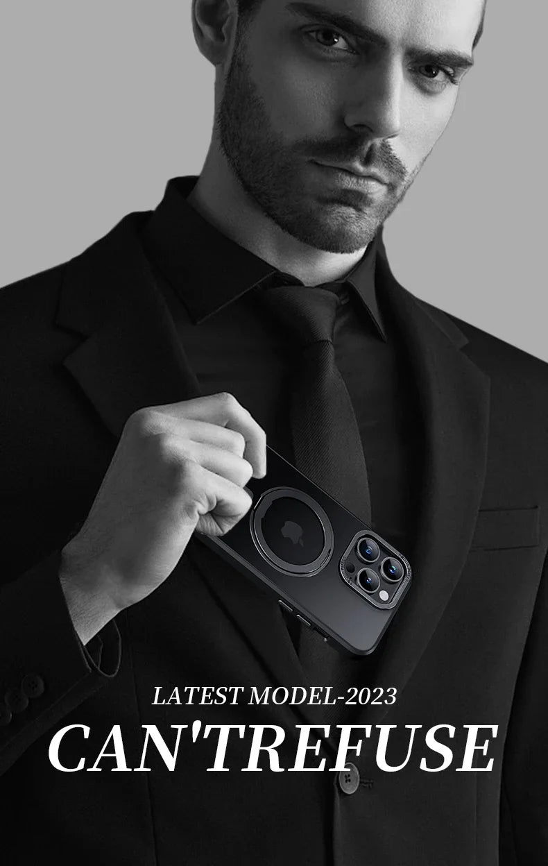 Magnetic 360°Rotation Stand Phone Case For Iphone 12 13 14 15 16 17 Pro Max Plus With Ring Holder