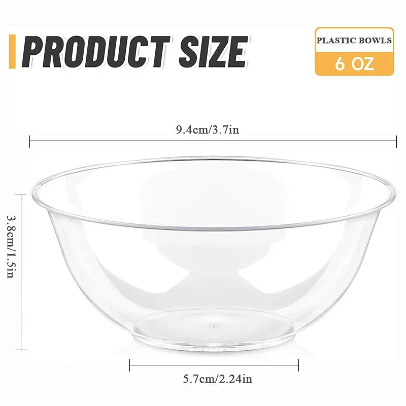 20Pcs Disposable Plastic Mini Dessert Bowls