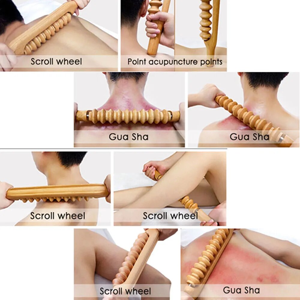 Gua Sha Massage Wooden Stick for Soft Tissue Release On Your Shoulders, Back And Arms.