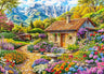 120/300/500/1000 House With Flowers in Mountains Wooden Puzzles