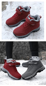 Unisex Lace-up Outdoor Warm Leather Hiking Boots.