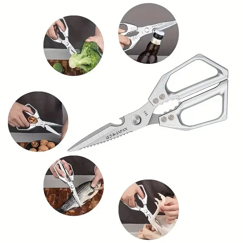 1pc Heavy-Duty Stainless Steel Multi-Purpose Kitchen Shears Scissors