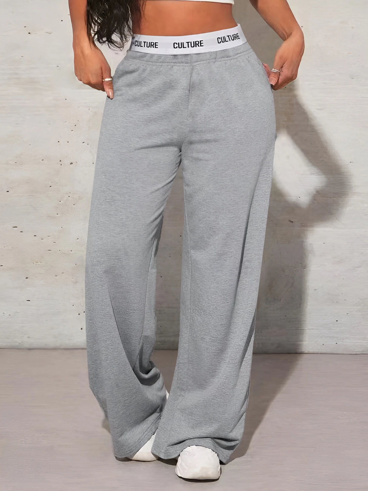 High Waisted Tummy Control Wide Leg Sweatpants