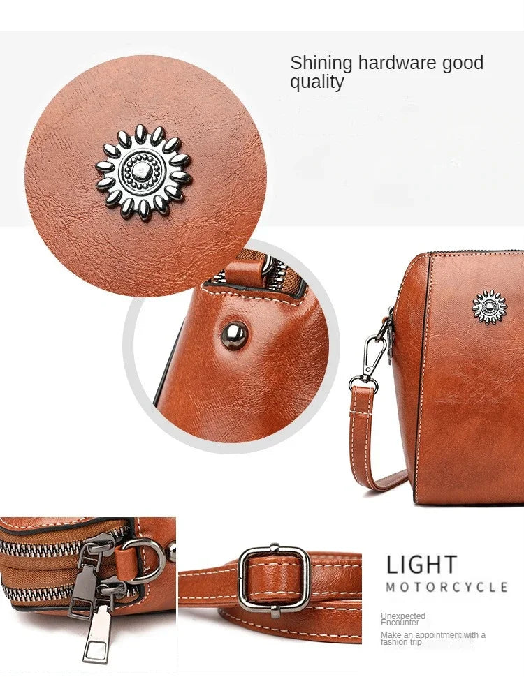 Single Shoulder Leather Crossbody Bag