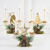 Christmas Wrought Iron Candlestick Holders