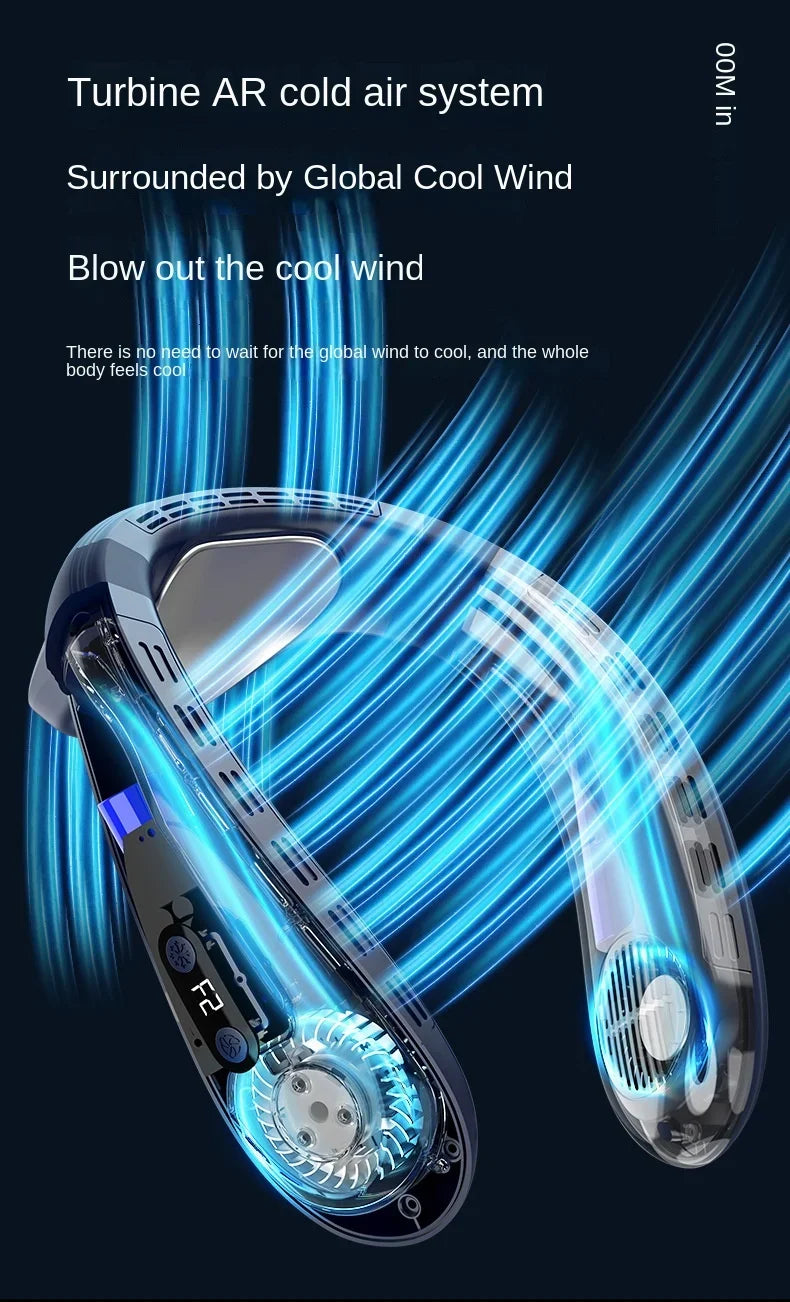 Rechargeable Semiconductor Bladeless Turbo Neck Fan