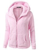 Women 's Winter Lamb Fleece Hoodies With Zipper