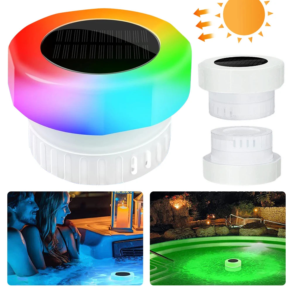 Solar Floating Chlorine 3 Inch Dispenser with Colorful Light