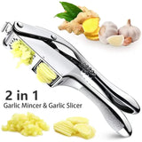 Stainless Steel 2 in 1 Garlic Press