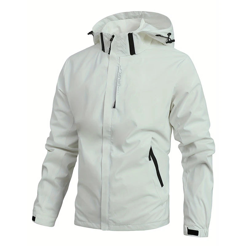 Men's Spring/Autumn Waterproof Jacket With Detachable Hood Sizes M-5XL