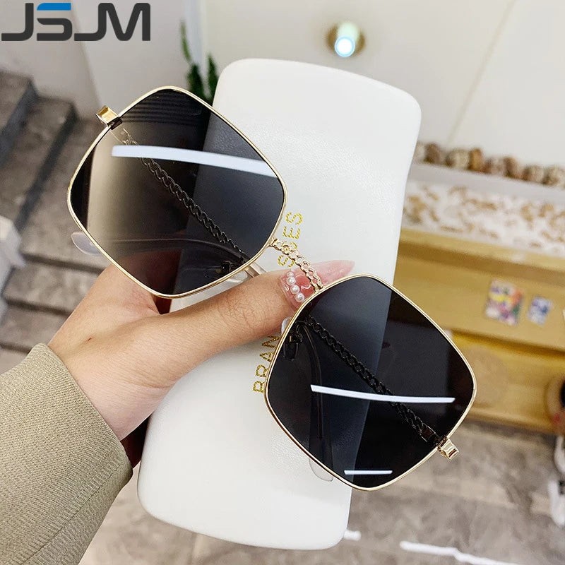 JSJM Women's Metal UV400 Sunglasses