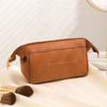 Travel Organizer Leather Bag With Storage Pouch.