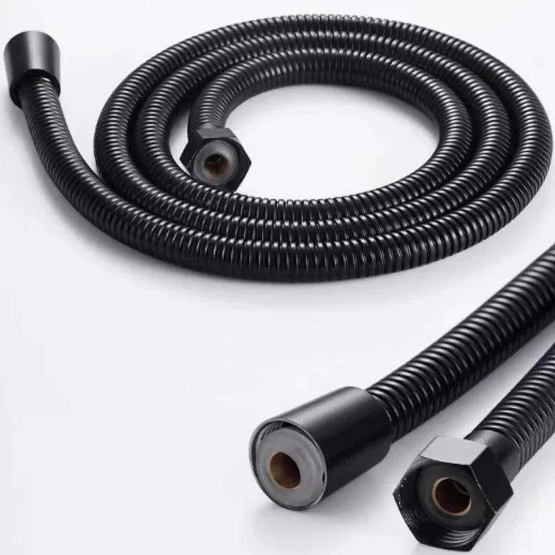 Black/Chrome Stainless Steel Flexible Shower Hose