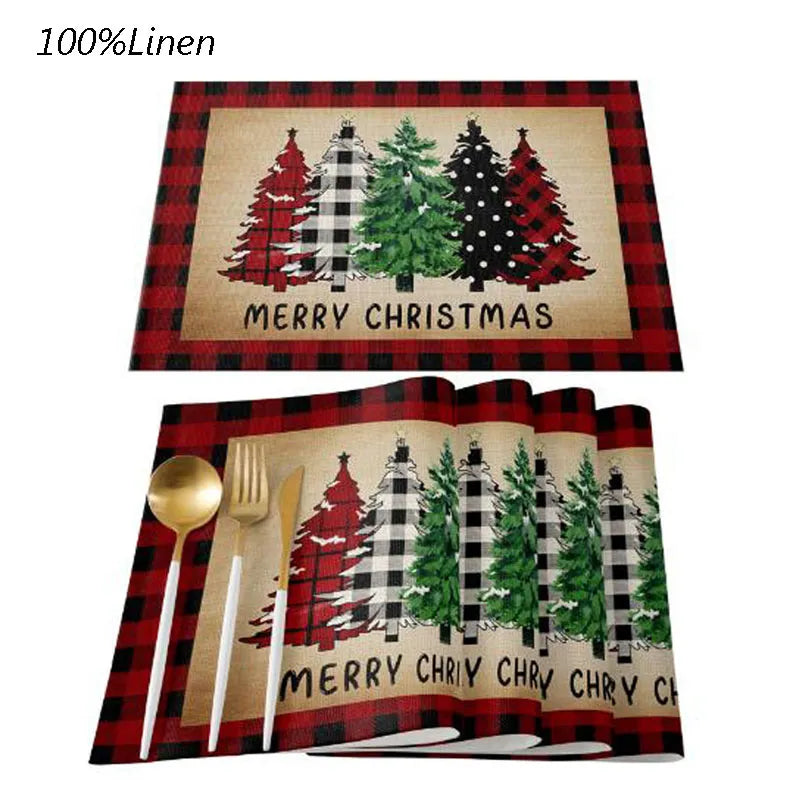 Christmas linen Table place mats