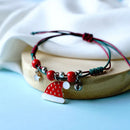 Christmas Pendant Charm Bracelet With Adjustable Rope.